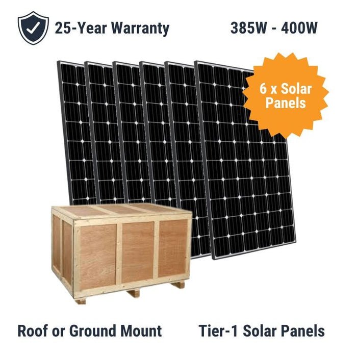 2.4kW Complete Solar Power System - 6,000W 120/240V [10.24kWh Lithium Battery Bank] + 6 X 400W Mono Solar Panels | Includes Schematic OGK-PLUS