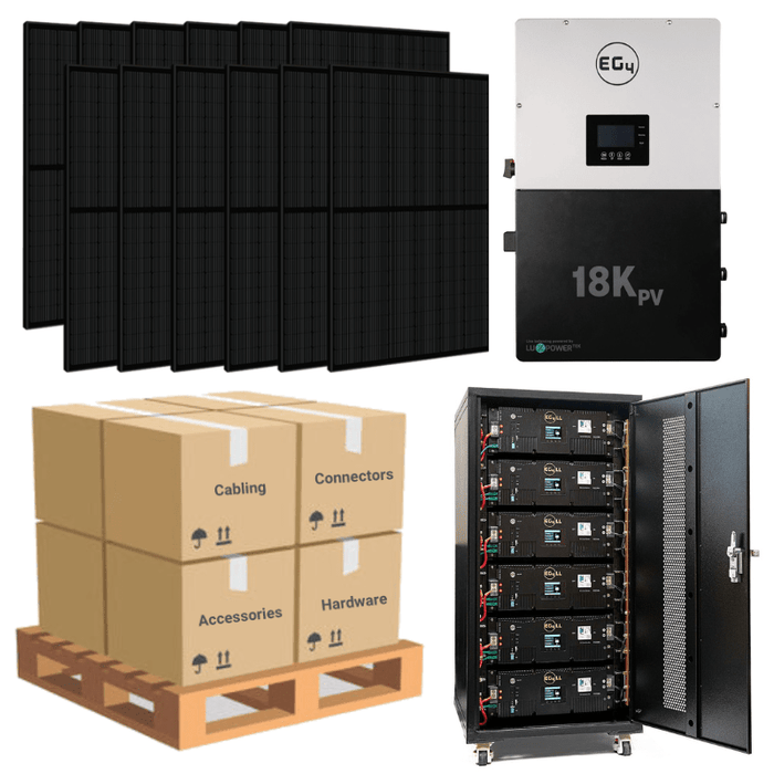 Complete Solar Power System - 12,000W 120/240V [28.6kWh-30.72kWh Lithium Battery Bank] 24 X 400W Mono Solar Panels | Includes Schematic OGK-PRO